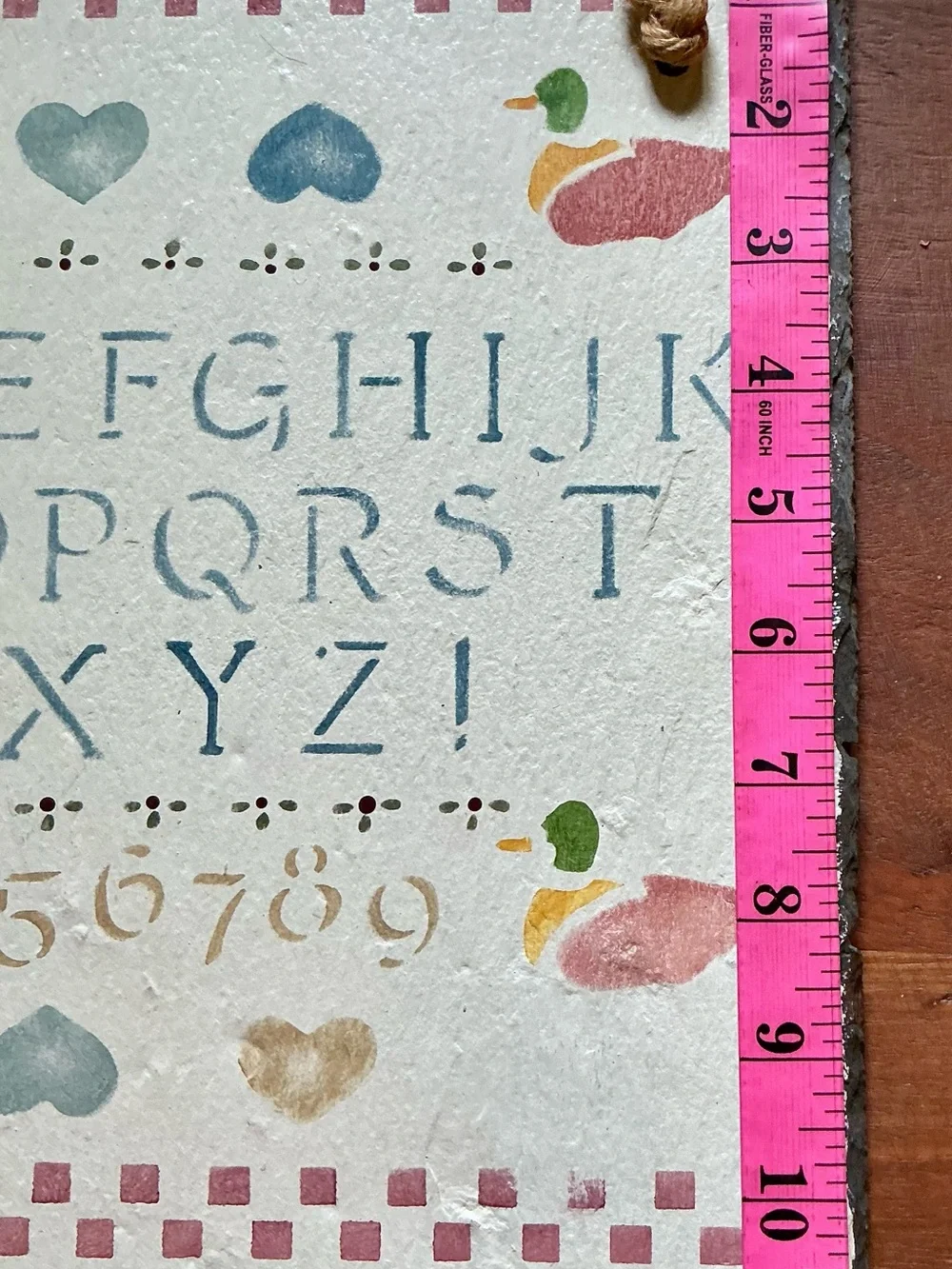 Alphabet & Numbers slate sampler Decorative Wall Sign multicolored handcrafted .